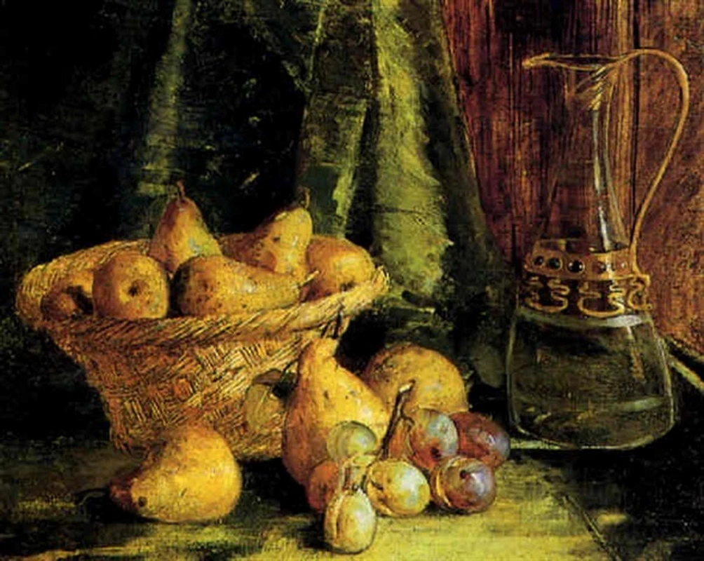Natura morta con frutta e caraffa